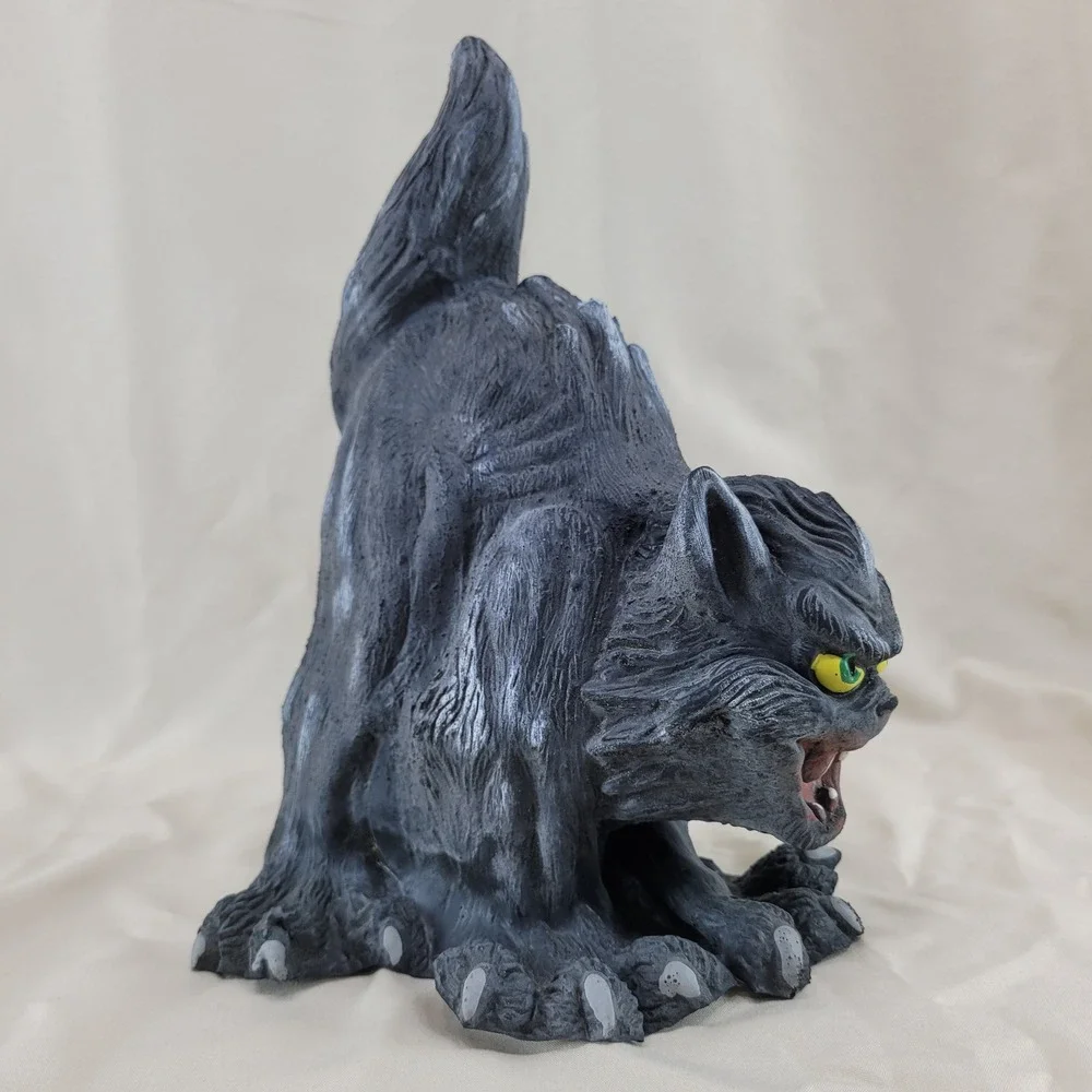 Halloween Monster Screeching Black Cat Foam Scary Spooky Decor Vtg 10 Inch